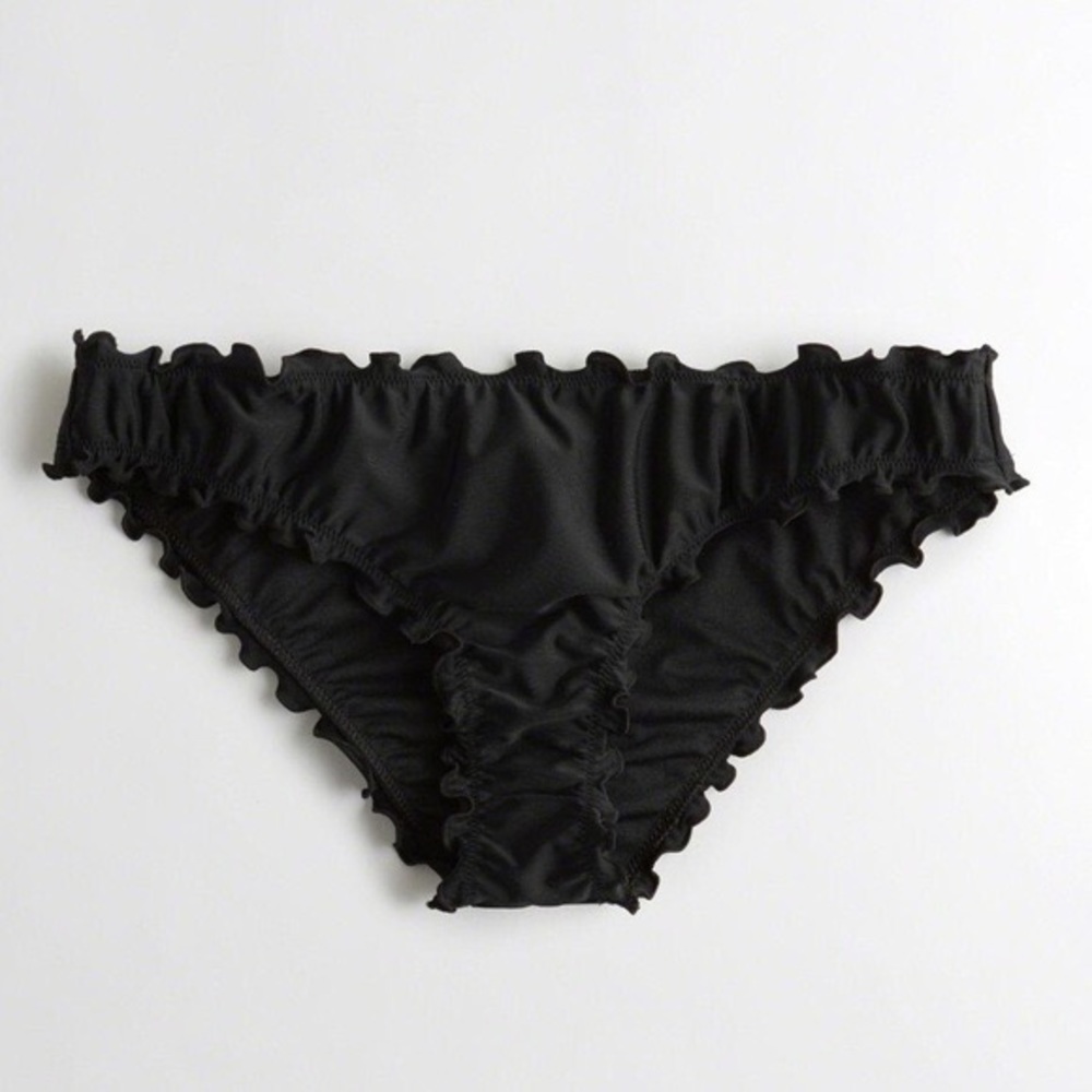 hollister black bikini bottom - ruffle